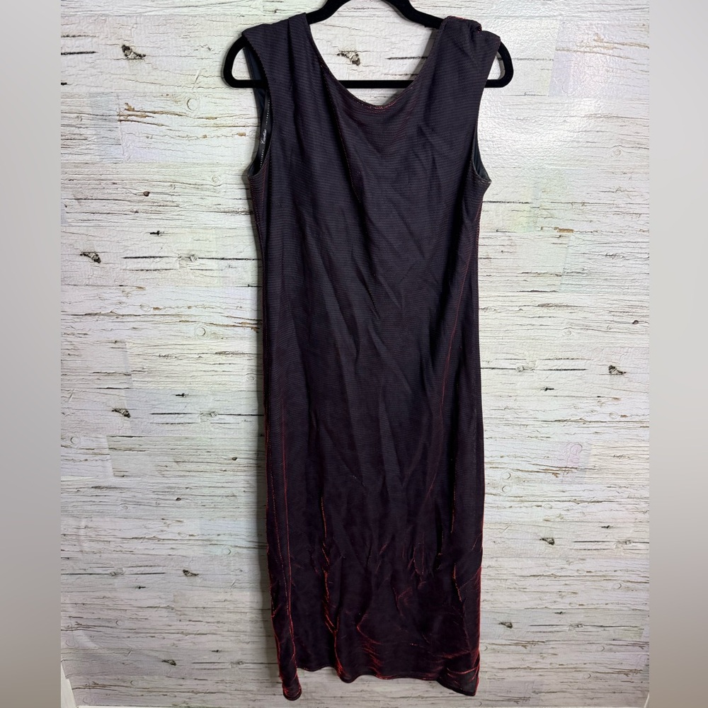 Vintage cartise Iridescent dress black red maxi gown size 12